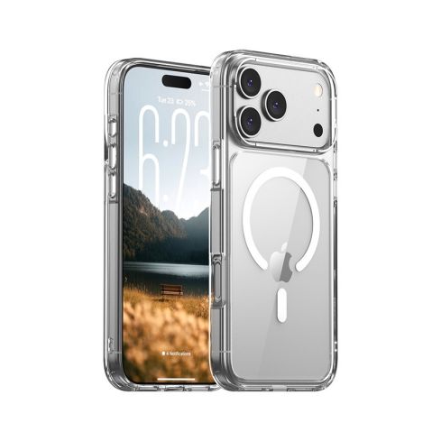 IPAKY iPhone 18 Pro Max Clear Magnetic Case – 2mm TPU Bumper, 2.0mm PC Back, Shockproof