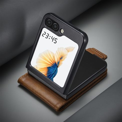 Samsung Galaxy Z Flip 8 / Z Flip 7 PU Leather Flip Case with Card Slots & Stand