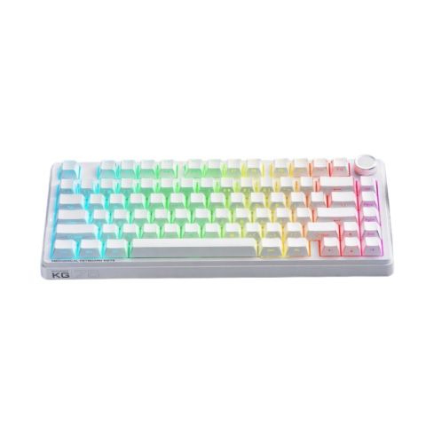 Mechanike KG75 Tri-Mode Mechanical Keyboard – 75% White, Silver Switches, GAS, 10000mAh