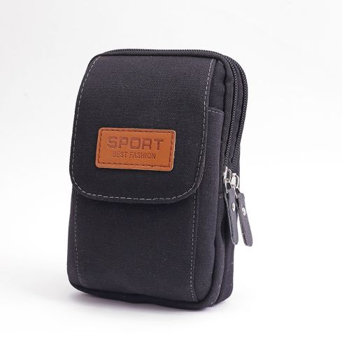 Men's Canvas Phone Belt Bag | Multi-Function Waist & Shoulder Pouch for Daily Carry