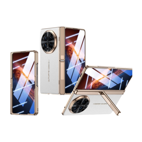 Case with Hinge Stand for Honor Magic V6 – Shockproof PU Protective Cover with Screen Film