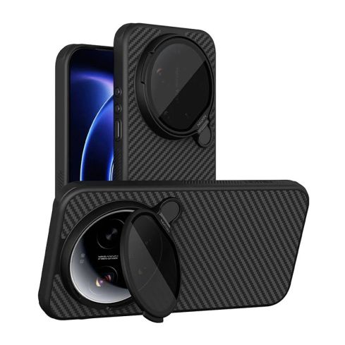 Xiaomi 17 Ultra MagSafe Kevlar Case with Camera Cover Stand