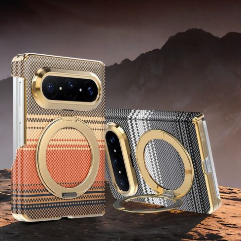 Huawei Pura X Max Magnetic Kevlar Case with Ring Stand