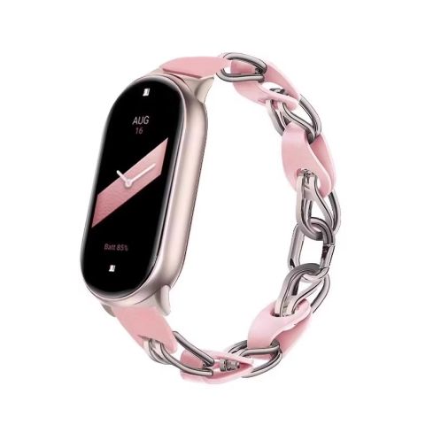 Xiaomi Mi Band 9 Chain Buckle Metal Wristband - Pink Silver