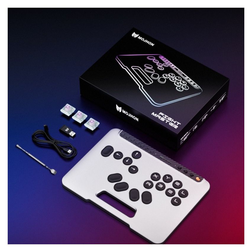 MOJHON Fight Master コントローラー格闘ゲーム用 薄型 MOJHON Fight Master Leverless Arcade Controller – CNC Aluminum